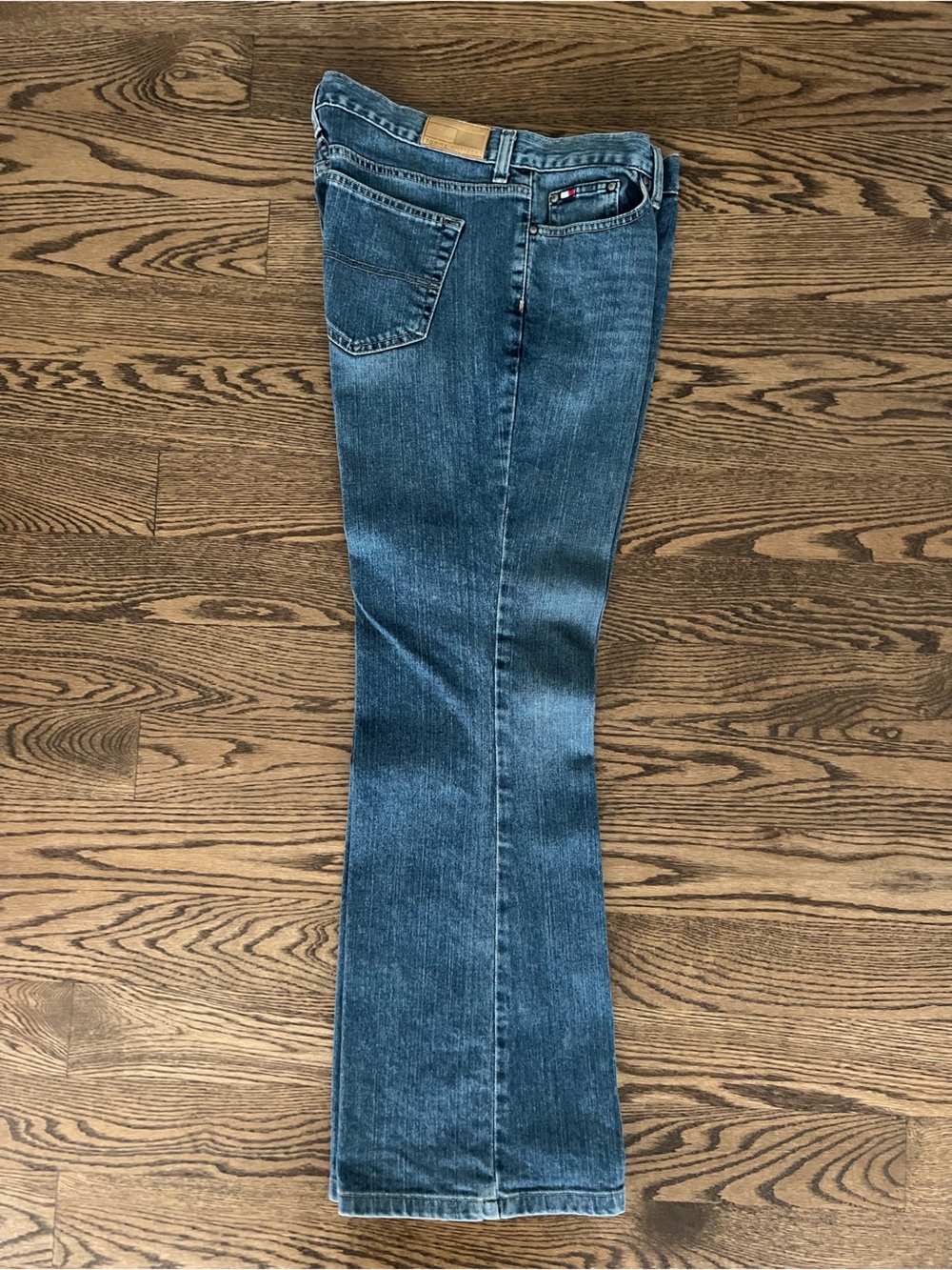 Tommy Hilfiger Women's Medium Blue Low Rise Flare Jeans